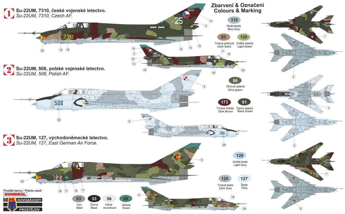 Kovozavody Prostejov KPM0207 Su-22UM Warshaw Pact 1/72 – zdjęcie 2