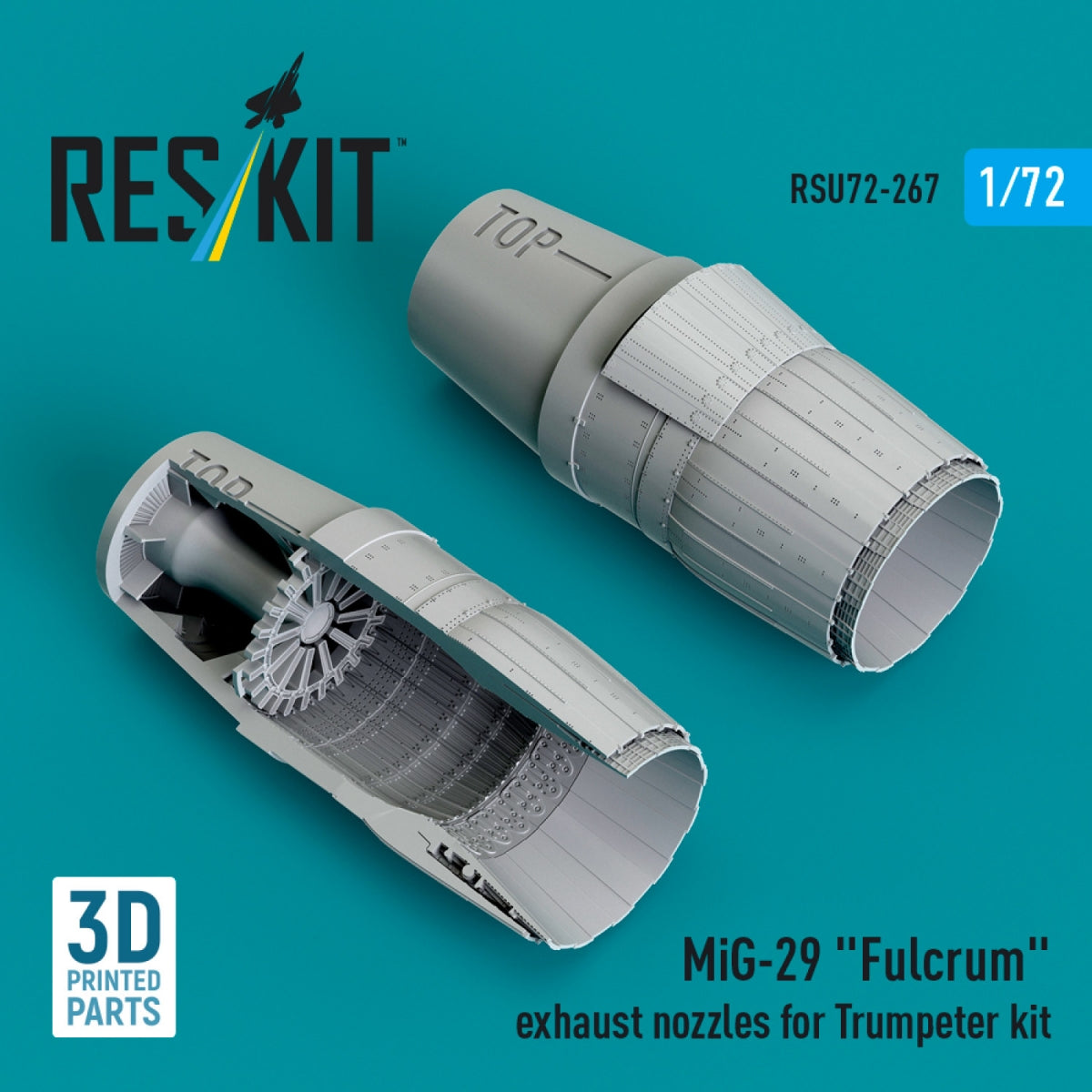 RESKIT RSU72-0267 MiG-29 &amp;quot;Fulcrum&amp;quot; exhaust nozzles for Trumpeter kit (3D Printed) 1/72