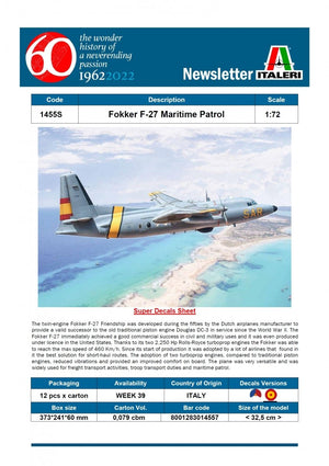 Italeri 1455 Fokker F-27 SAR 1/72 – zdjęcie 2