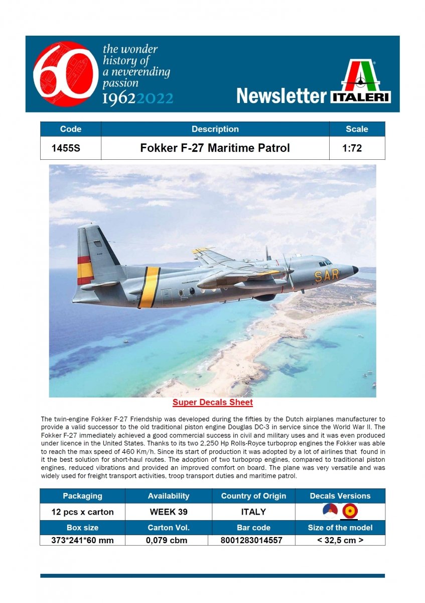 Italeri 1455 Fokker F-27 SAR 1/72 – zdjęcie 2