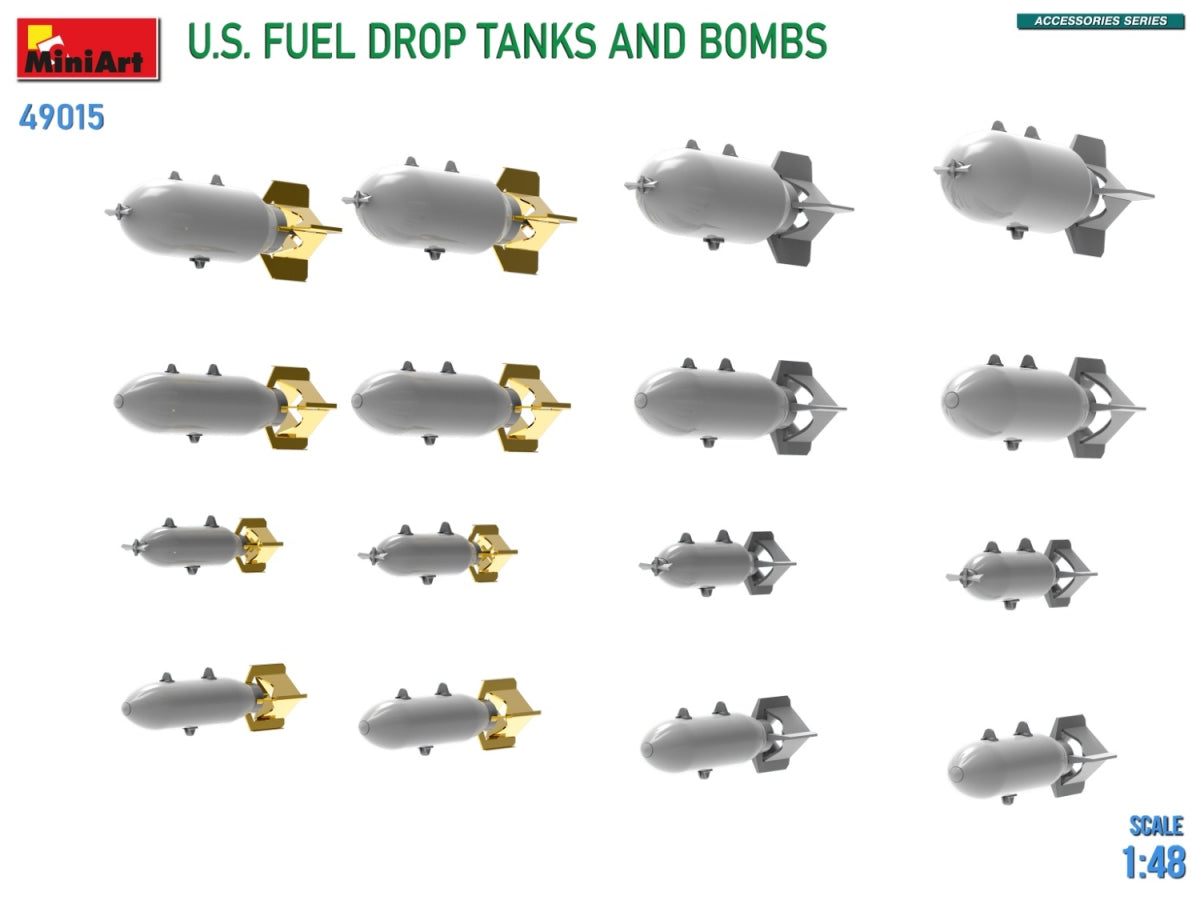 MiniArt 49015 U.S. FUEL DROP TANKS AND BOMBS 1/48 – zdjęcie 5