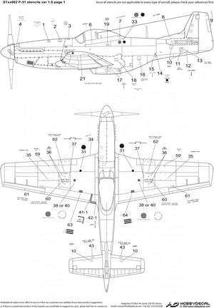 HobbyDecal ST48002V1 P-51 Stencils ver 1 1/48 – zdjęcie 2