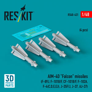 RESKIT RS48-0431 AIM-4D &amp;quot;Falcon&amp;quot; missiles (4 pcs) (3D Printed) 1/48 – zdjęcie 2