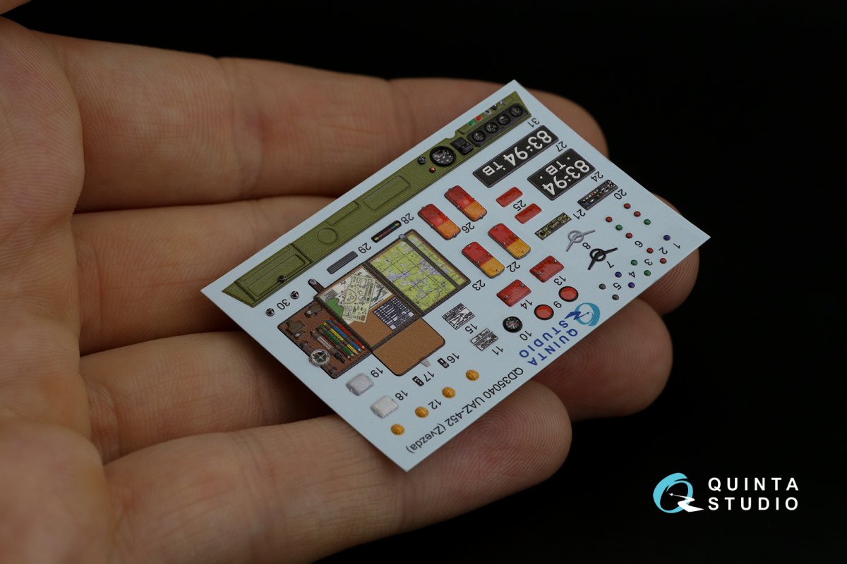 Quinta Studio QD35040 UAZ-452 3D-Printed &amp;amp; coloured Interior on decal paper (Zvezda) 1/35 – zdjęcie 12