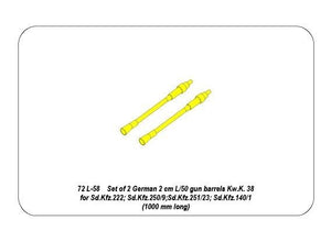 Aber 72L-58 Zestaw 2 luf do KwK 38 / Set of 2 gun barrels KwK 38 1/72 – zdjęcie 5