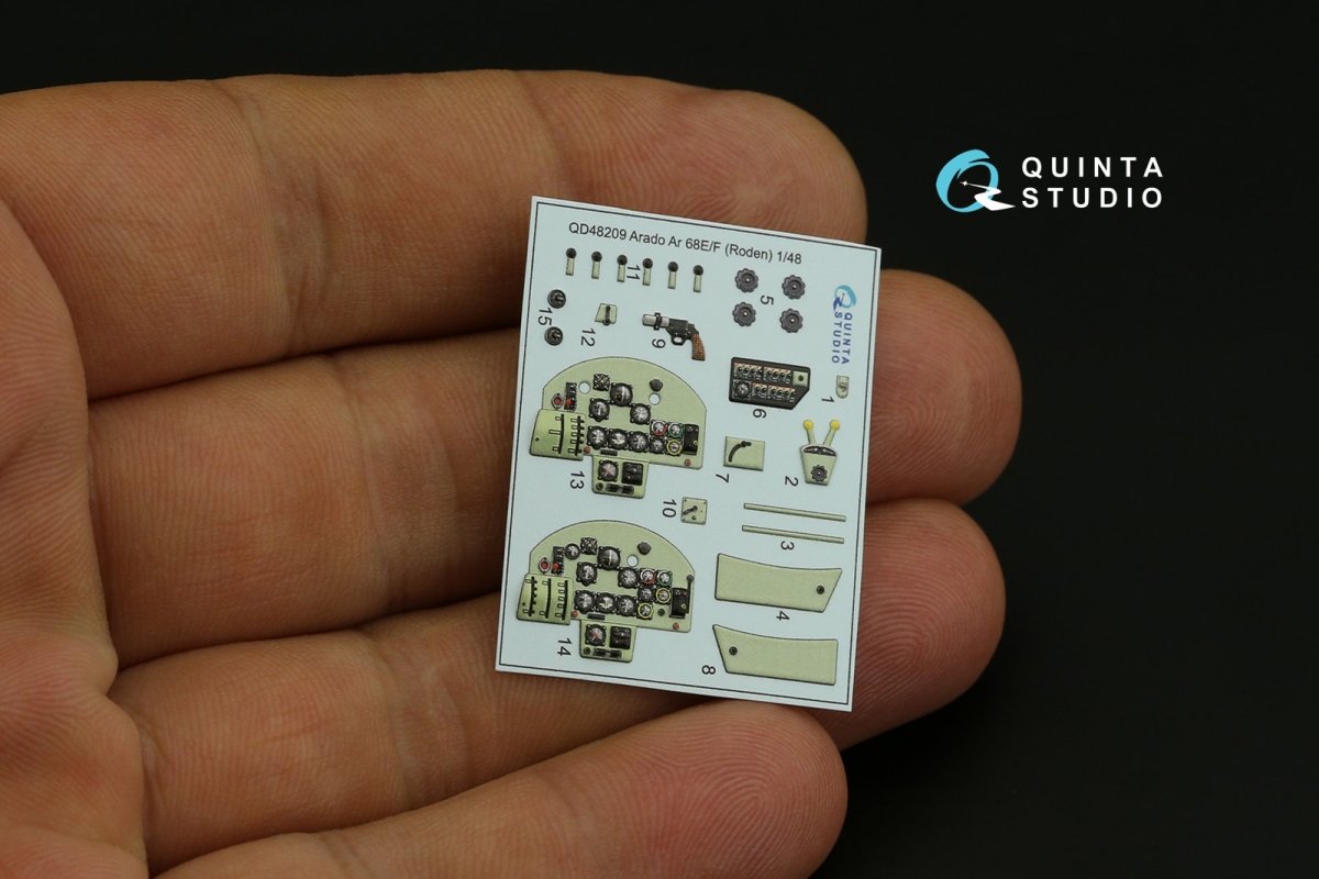 Quinta Studio QD48209 Arado Ar 68 E/F 3D-Printed &amp;amp; coloured Interior on decal paper (Roden) 1/48 – zdjęcie 2