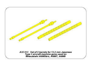 Aber A32013 Set of 2 barrels for 13,2 mm Japanese Type 3 aircraft machine guns used on Mitsubishi A6M5b/c, A6M7, A6M8 1/32 – zdjęcie 6