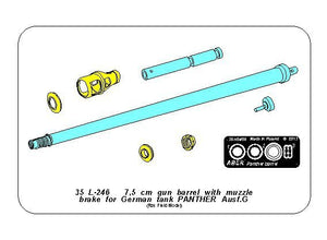 Aber 35L-246 7.5cm Barrel with Muzzle brake for Panther Ausf.G (For Rye Field Model) 1/35 – zdjęcie 3