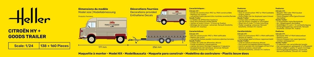 Heller 52331 Starter Kit Citroen Hy + Goods Trailer 1/24 – zdjęcie 6