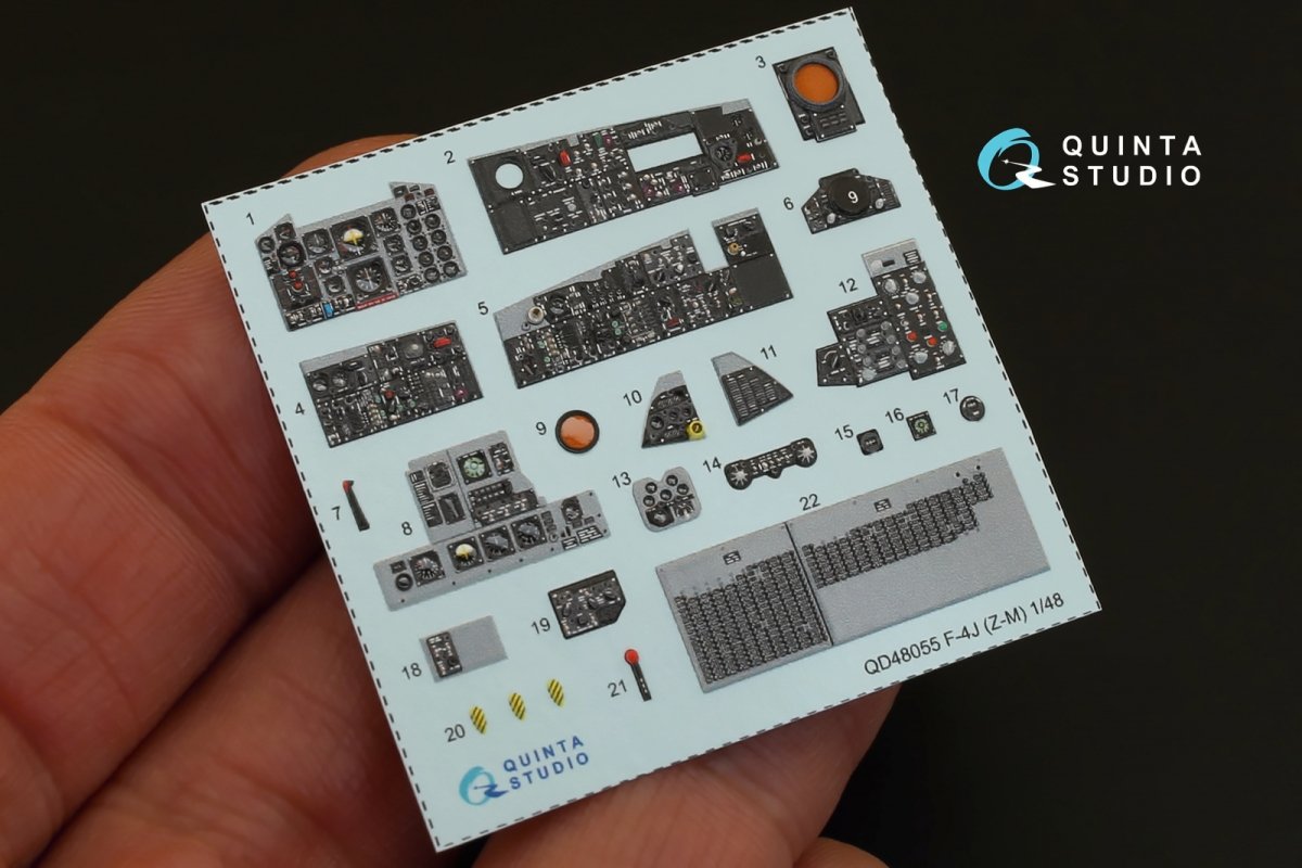 Quinta Studio QD48055 F-4J 3D-Printed &amp;amp; coloured Interior on decal paper (for ZM SWS kit) 1/48 – Bild 6