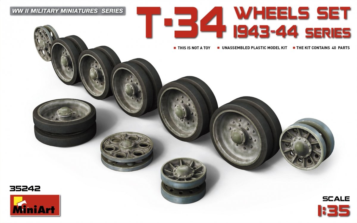 MiniArt 35242 T-34 Wheels set. 1943-44 series 1/35