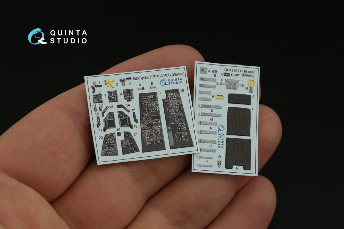 Quinta Studio QD48388 F-16A MLU 3D-Printed &amp;amp; coloured Interior on decal paper (Kinetic) 1/48 – zdjęcie 4