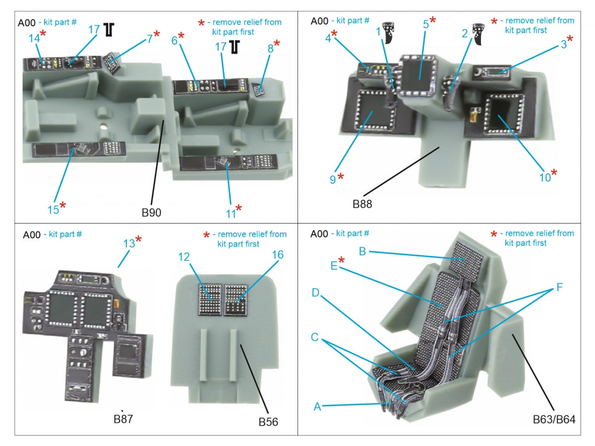 Quinta Studio QD72149 AH-64D late/AH-64E 3D-Printed coloured Interior on decal paper (Academy) 1/72 – zdjęcie 2