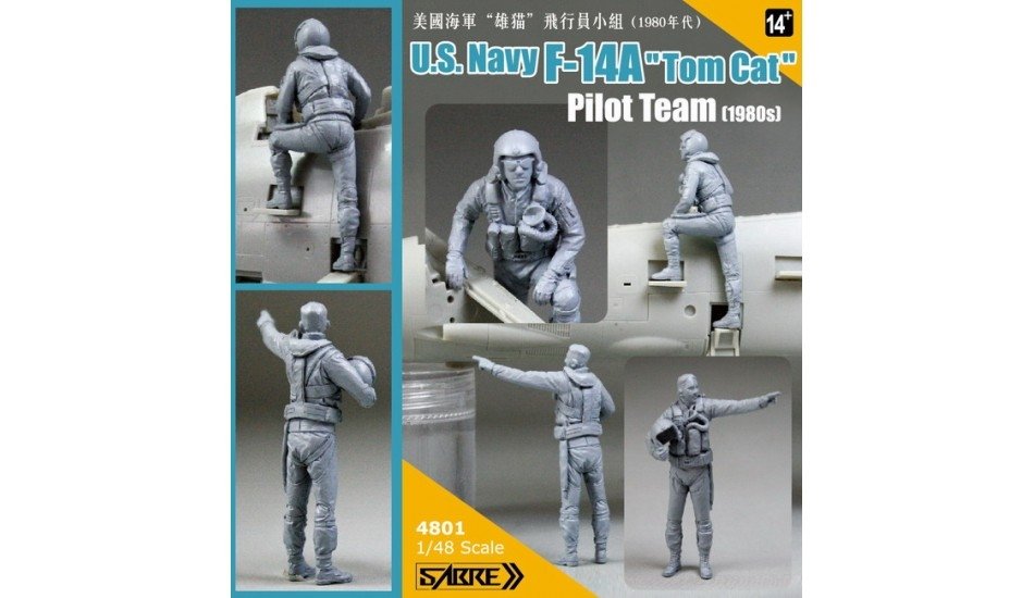 Sabre 4801 U.S.Navy F-14A "Tomcat" Pilot Team (1980s) 1/48