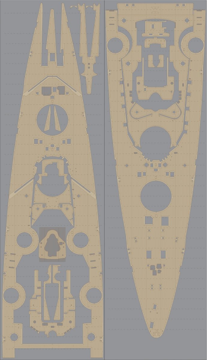 Pontos 35013WD1 DKM Bismarck Wooden Deck set 1/350