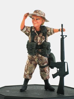 FineMolds FT5 Gulf War U.S. Infantry Woman &amp;amp; M16A2 1/12 – zdjęcie 2