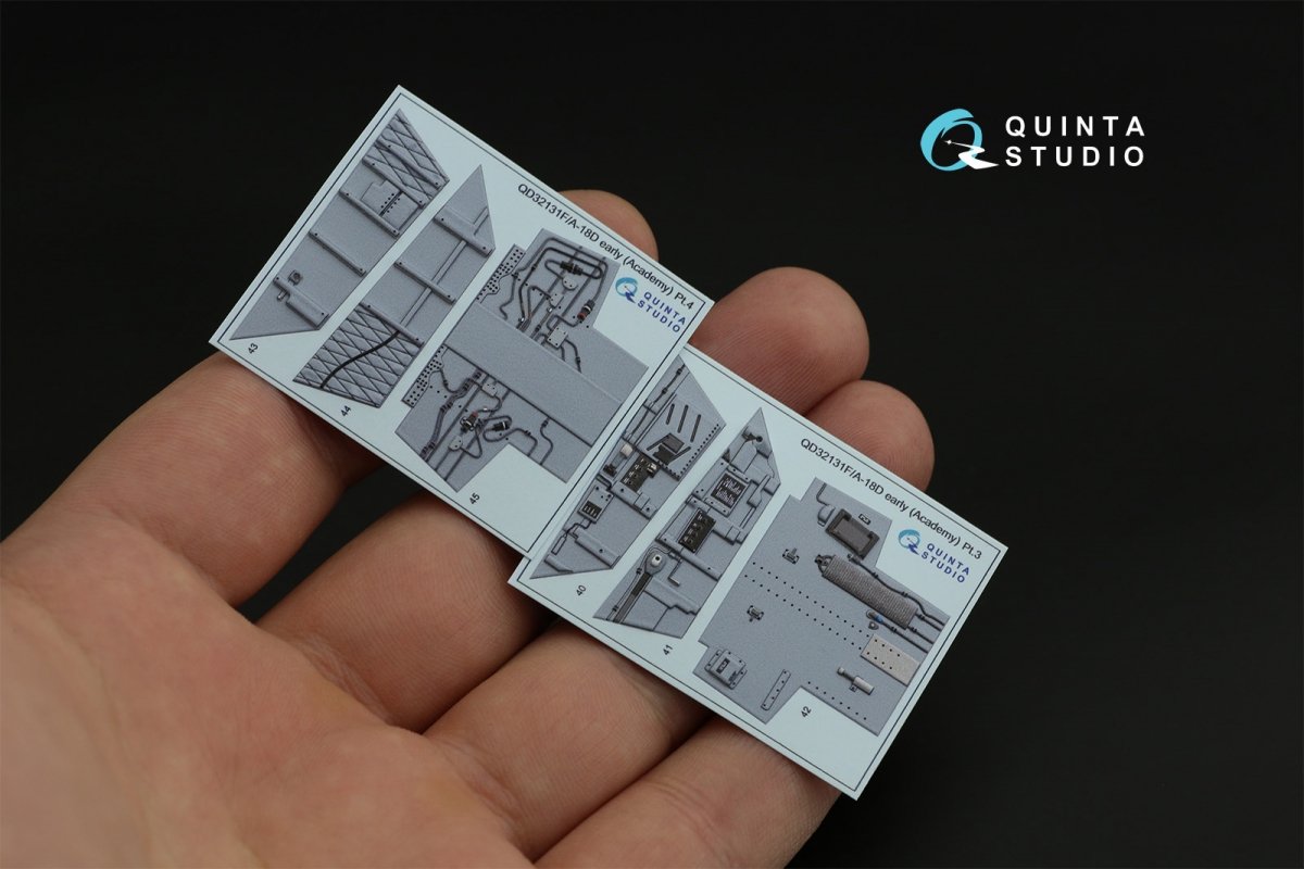 Quinta Studio QDS-32131 F/A-18D Early 3D-Printed &amp;amp; coloured Interior on decal paper (Academy) (Small version) 1/32 – zdjęcie 6