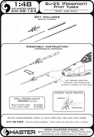 Master AM-48-124 Sukhoi Su-25 (Frogfoot) - Pilot Tubes 1/48 – zdjęcie 4