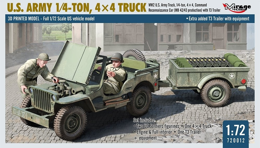 Mirage Hobby 720012 U.S. ARMY 1/4‑TON, 4×4 TRUCK 1/72 – zdjęcie 2