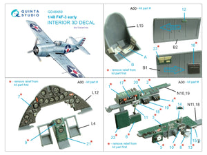 Quinta Studio QD48459 F4F-3 early 3D-Printed colored Interior on decal paper (Eduard) 1/48 – image 5