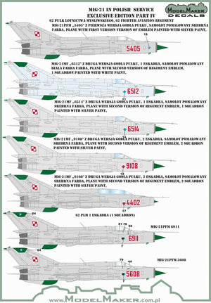 ModelMaker Decals D48153 MiG-21 in Polish service exclusive edition part IV 1/48