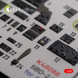 KELIK K48088 SBD-2 Dauntless interior 3D decals for Academy kit 1/48 – Bild 8