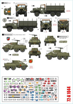 Star Decals 72-A1044 Vietnam 3. CMP C15TA, V-100 Commando, M151 Mutt, M35A1 Truck, M8 Greyhound, Panhard AML 178 1/72 – zdjęcie 2