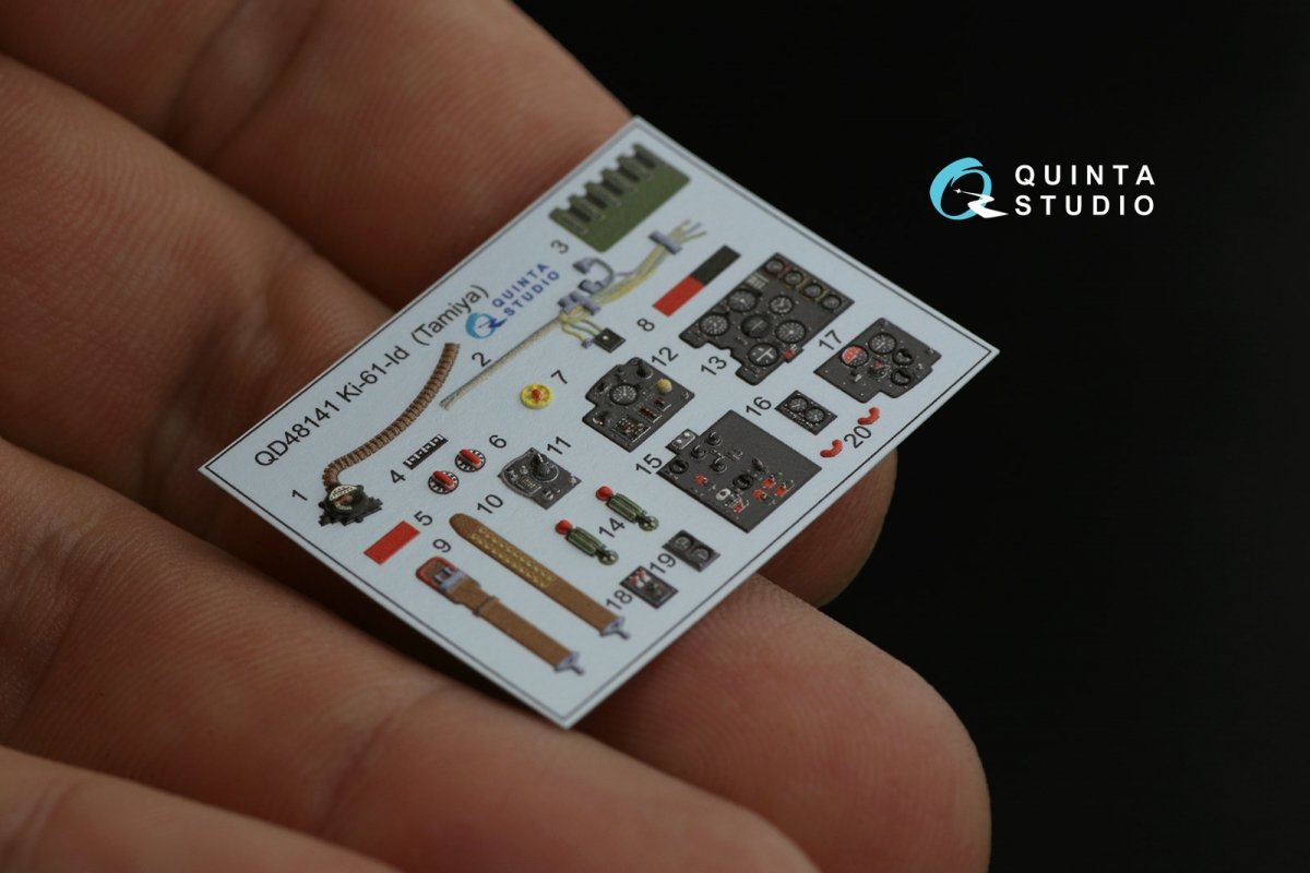 Quinta Studio QD48141 Ki-61-Id 3D-Printed &amp;amp; colored Interior on decal paper (Tamiya) 1/48 – image 8