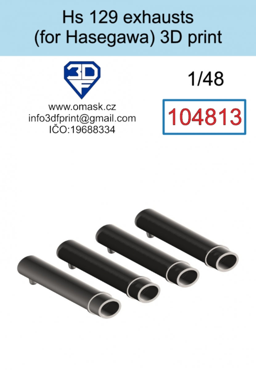 Omask 104813 Hs 129 Exhausts (for Hasegawa/Hobby 2000) 3D print 1/48