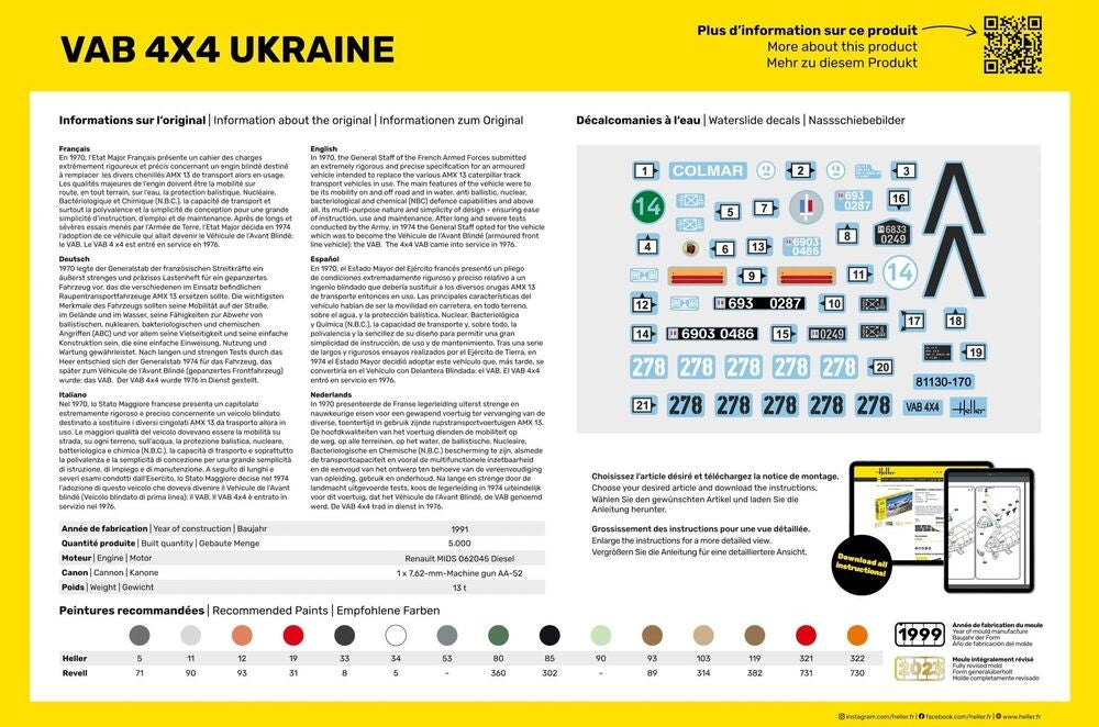Heller 57130 VAB 4X4 Ukraine - Starter Kit 1/35 – zdjęcie 4