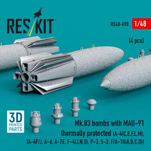 RESKIT RS48-0498 Mk.83 bombs with MAU-91 thermally protected (4 pcs) (3D printed) 1/48 – zdjęcie 2