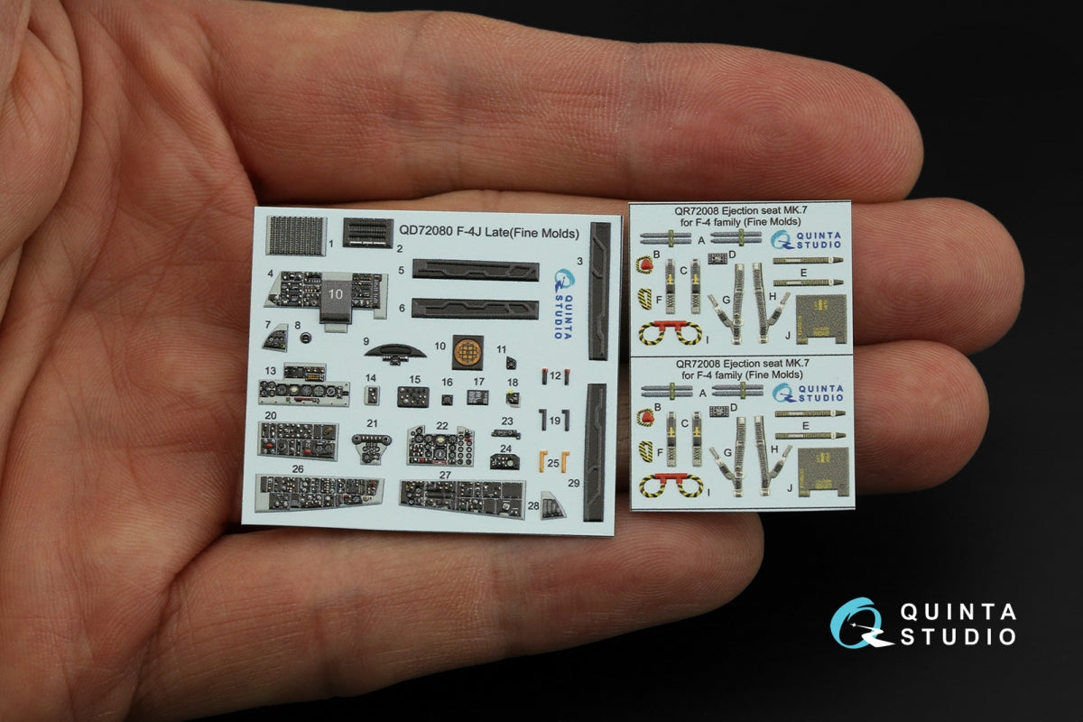 Quinta Studio QD72080 F-4J Late 3D-Printed &amp;amp; coloured Interior on decal paper (Fine Molds) 1/72 – zdjęcie 4