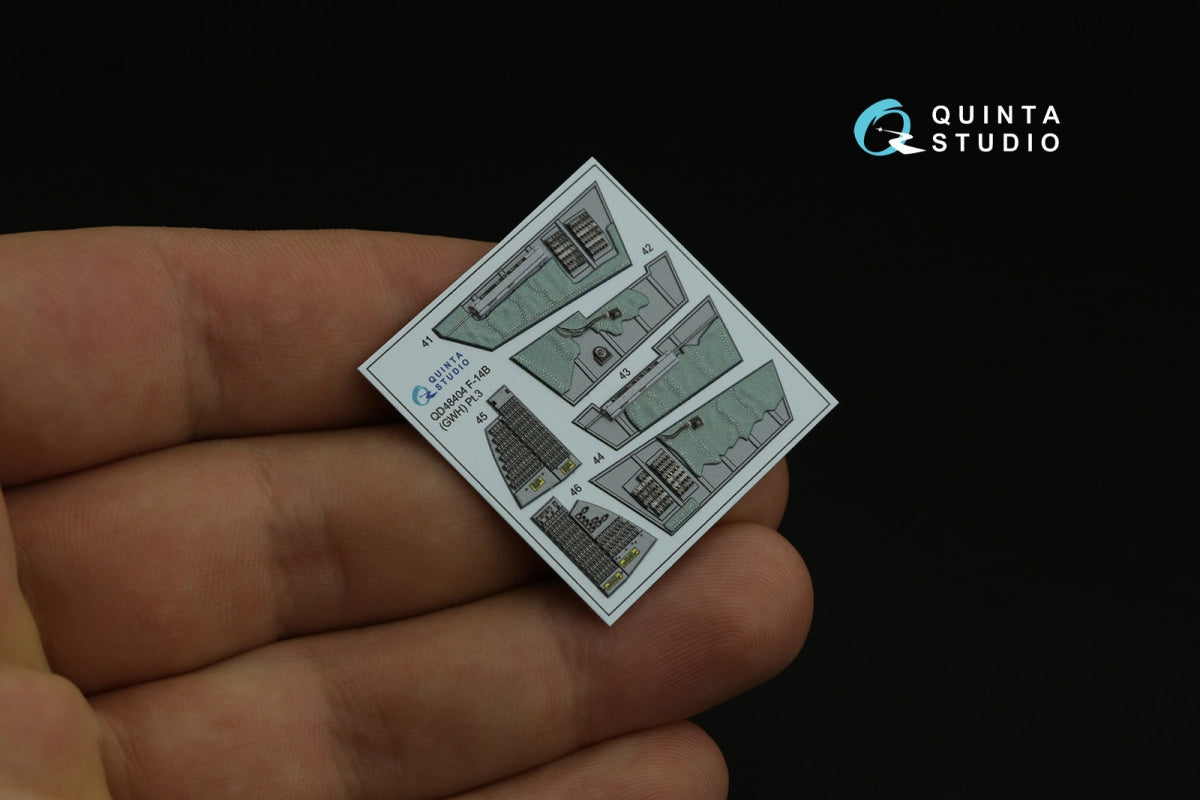 Quinta Studio QD48404 F-14B 3D-Printed &amp;amp; colored Interior on decal paper (GWH) 1/48 – image 5