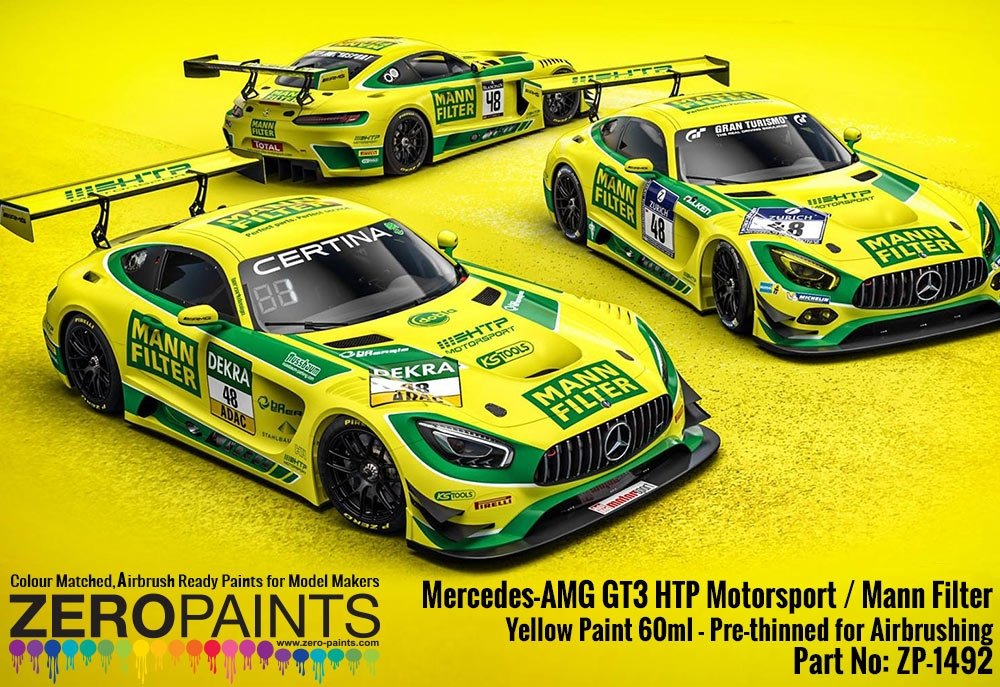 Zero Paints ZP-1492 - Mercedes-AMG GT3 HTP Motorsport / Mann Filter Yellow Paint 60 ml – zdjęcie 2