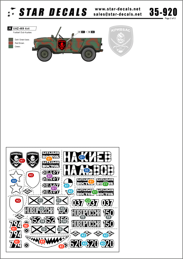 Star Decals 35-920 Ukraine &amp;amp; Novorussiya 2014 1/35 – zdjęcie 2