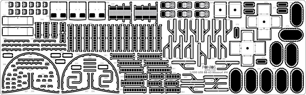 Pontos 22002F1 USS BB-63 Missouri 1945 Detail Up Set (Without wooden deck) 1/200 – zdjęcie 9