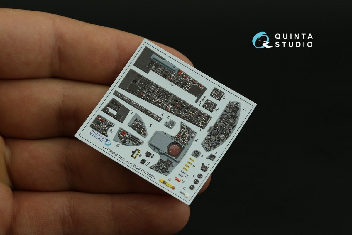 Quinta Studio QDS-32141 F-104G 3D-Printed &amp;amp; coloured Interior on decal paper (Italeri) (small version) 1/32 – zdjęcie 5