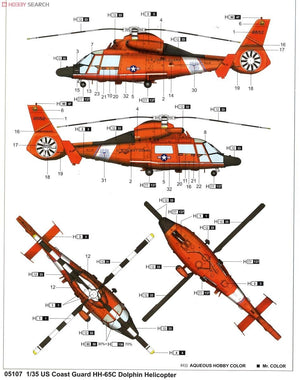 Trumpeter 05107 US Coast Guard HH-65C Dolphin Helicopter 1/35 – zdjęcie 9
