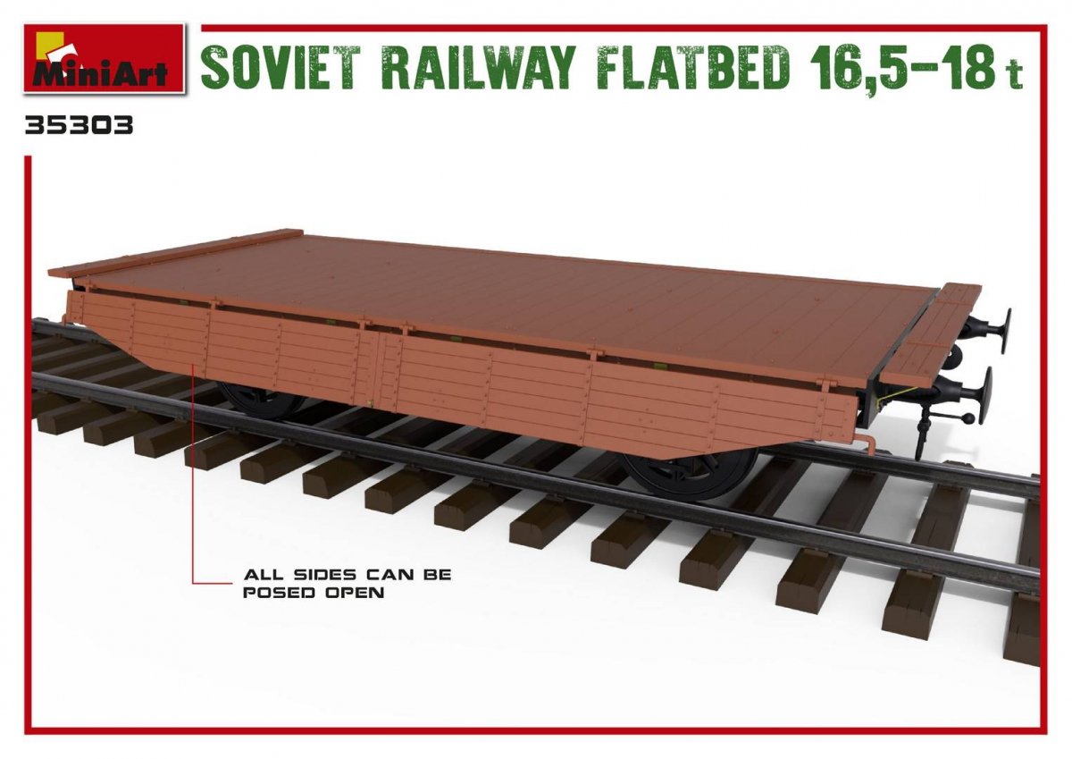 MiniArt 35303 Soviet Railway Flatbed 16,5-18t 1/35 – zdjęcie 6