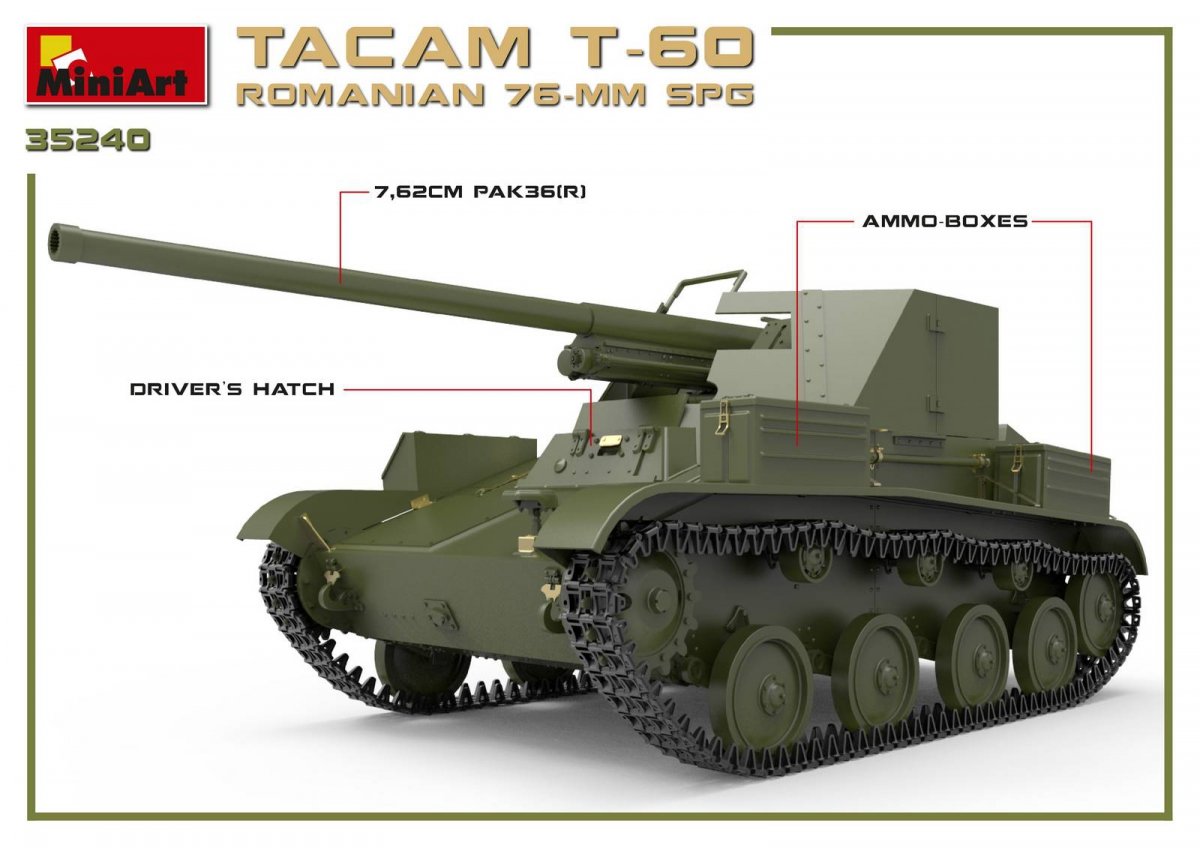 MiniArt 35240 ROMANIAN 76-mm SPG TACAM T-60 INTERIOR KIT 1/35 – zdjęcie 9