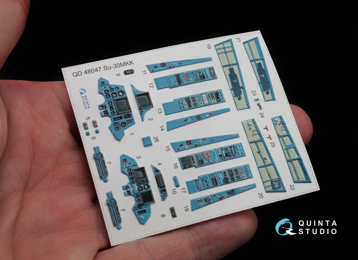 Quinta Studio QD48047 Su-30MKK 3D-Printed &amp;amp; colored Interior on decal paper (for HobbyBoss kit) 1/48 – image 3