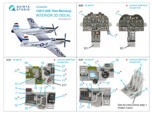 Quinta Studio QD48496 F-82E Twin Mustang 3D-Printed coloured Interior on decal paper (Modelsvit) 1/48 – zdjęcie 2