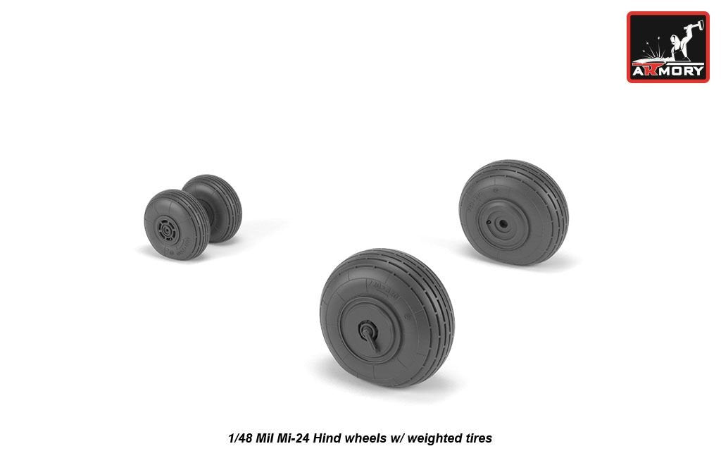 Armory Models AW48031 Mil Mi-24 Hind wheels w/ weighted tires 1/48 – zdjęcie 3