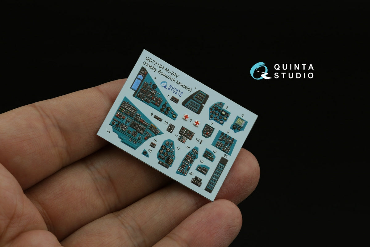 Quinta Studio QD+72184 Mi-24V 3D-Printed &amp;amp; coloured Interior on decal paper (Hobby Boss/ARK Models) (with 3D-printed resin parts) 1/72 – zdjęcie 3
