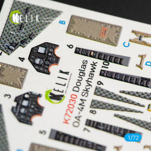 KELIK K72030 OA-4M &amp;quot;SKYHAWK&amp;quot; INTERIOR 3D DECALS FOR FUJIMI/HOBBY 2000 KIT 1/72 – immagine 2