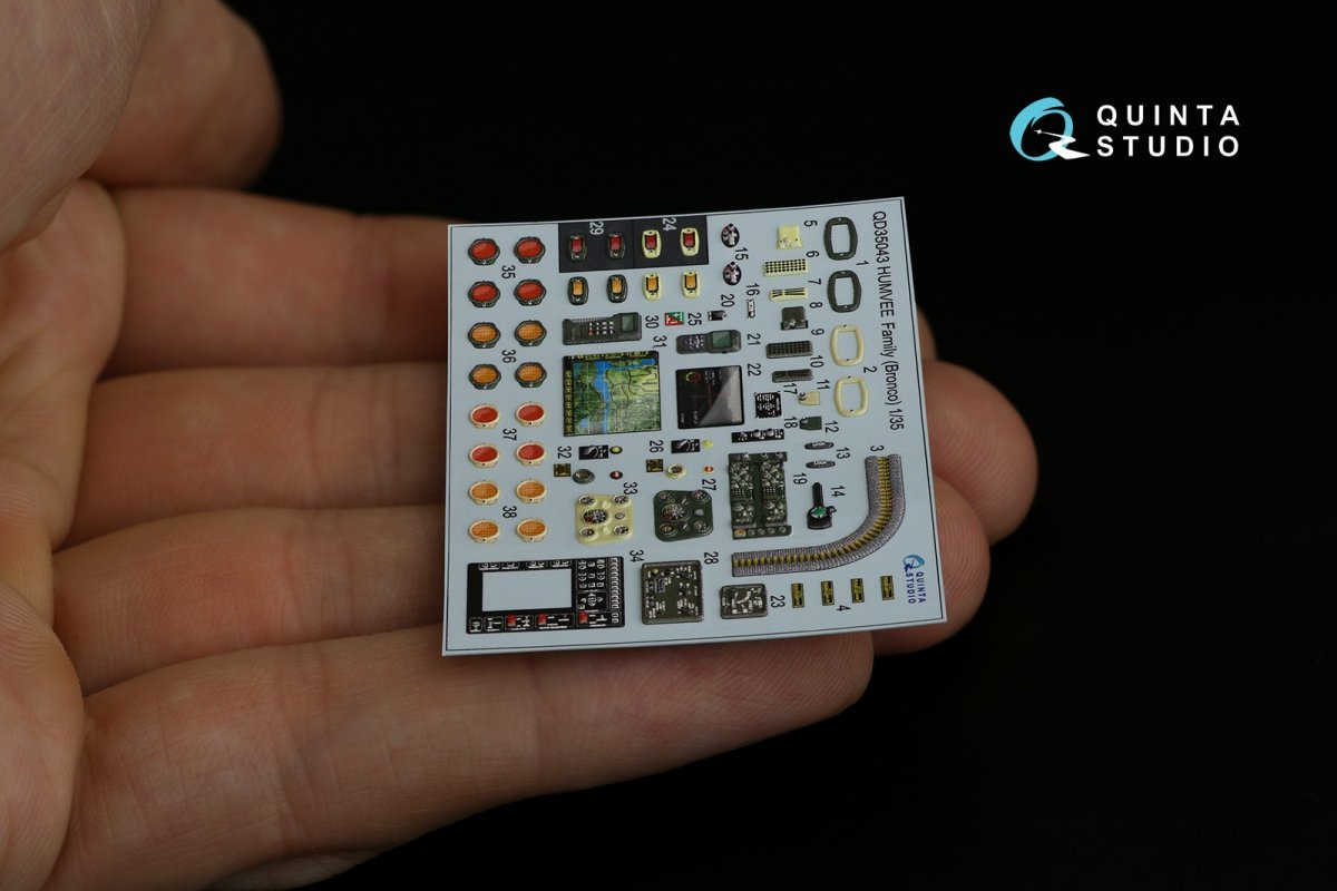 Quinta Studio QD35043 HUMVEE Family 3D-Printed &amp;amp; colored Interior on decal paper (Bronco) 1/35 – image 9