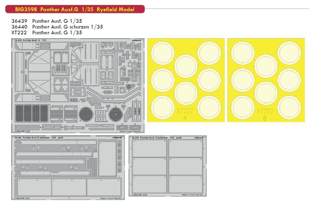 Eduard BIG3598 Panther Ausf. G 1/35 for RYEFIELD MODEL – zdjęcie 2