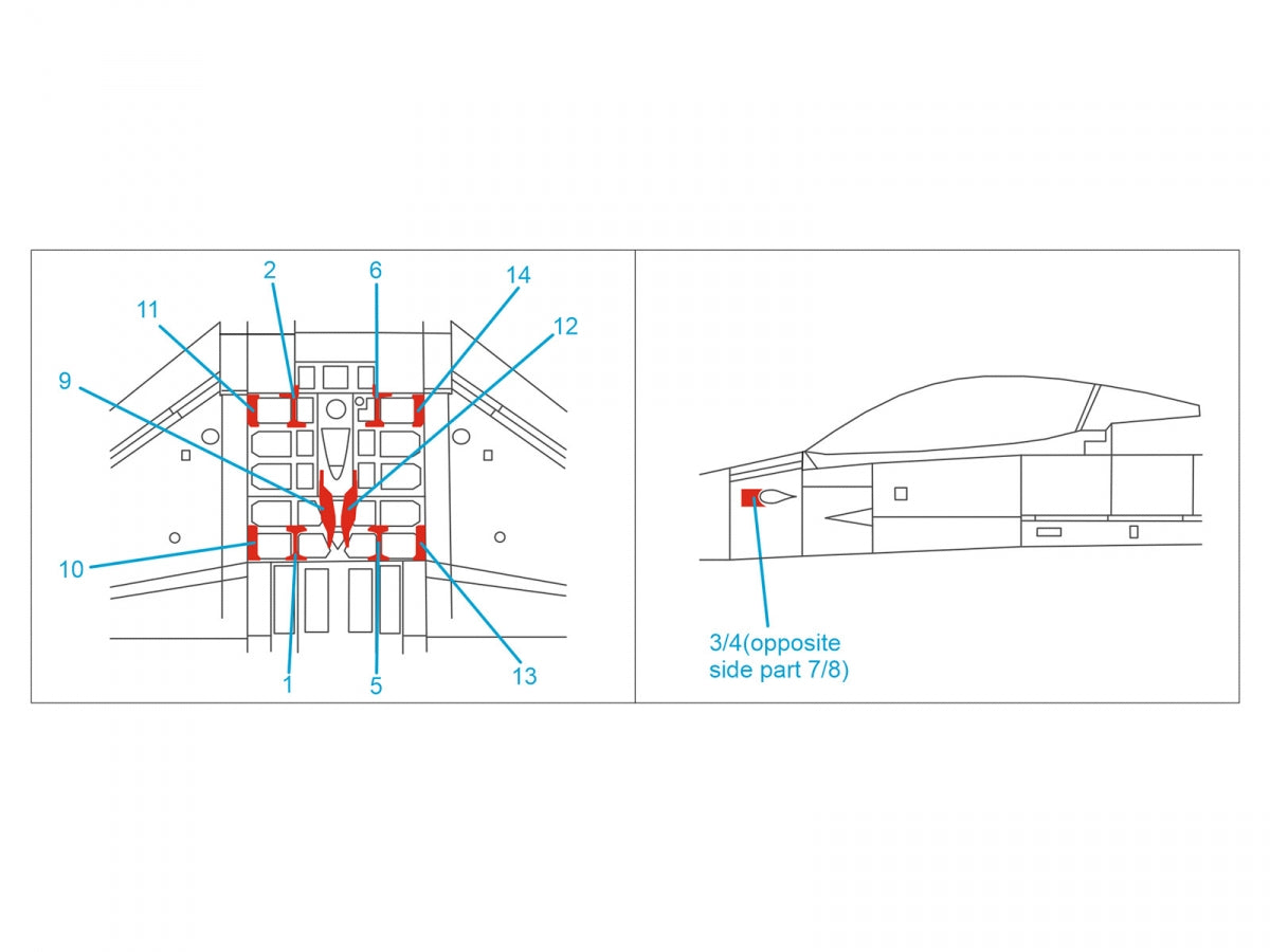 Quinta Studio QP72005 F-16 block 40/42 reinforcement plates (Hasegawa) 1/72 – zdjęcie 5
