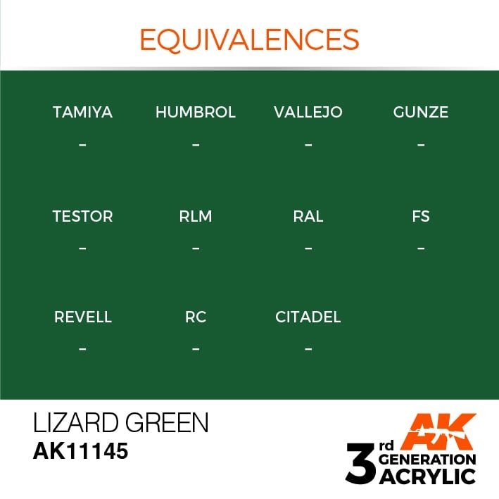 AK Interactive AK11145 LIZARD GREEN – STANDARD 17ml – zdjęcie 3