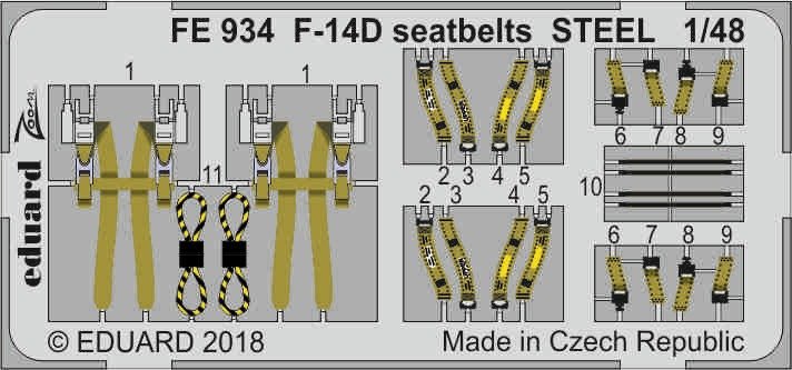 Ceintures de sécurité Eduard FE934 F-14D - Acier 1/48